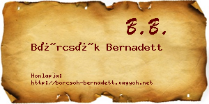 Börcsök Bernadett névjegykártya