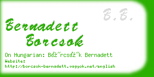 bernadett borcsok business card